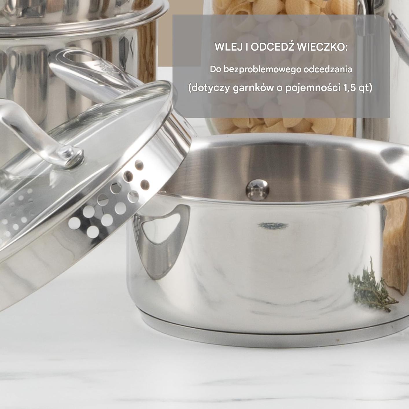 Zestaw garnków w użyciu